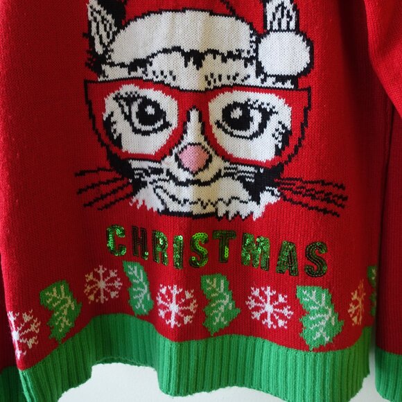 Ardene Meaowy Ugly Christmas Sweater Cat lady Xmas S SM Small - Picture 14 of 15